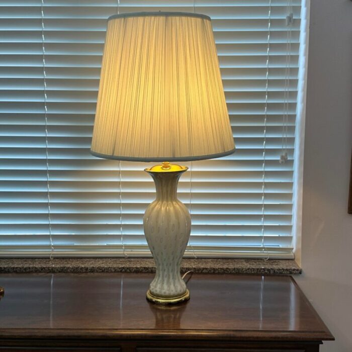 vintage alfredo barbini blown glass table lamp unmarked 0730