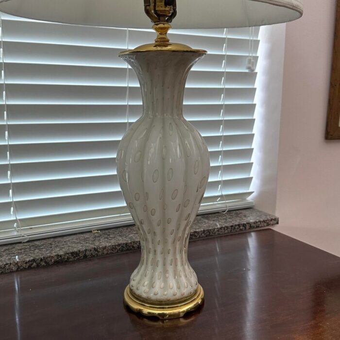 vintage alfredo barbini blown glass table lamp unmarked 7652