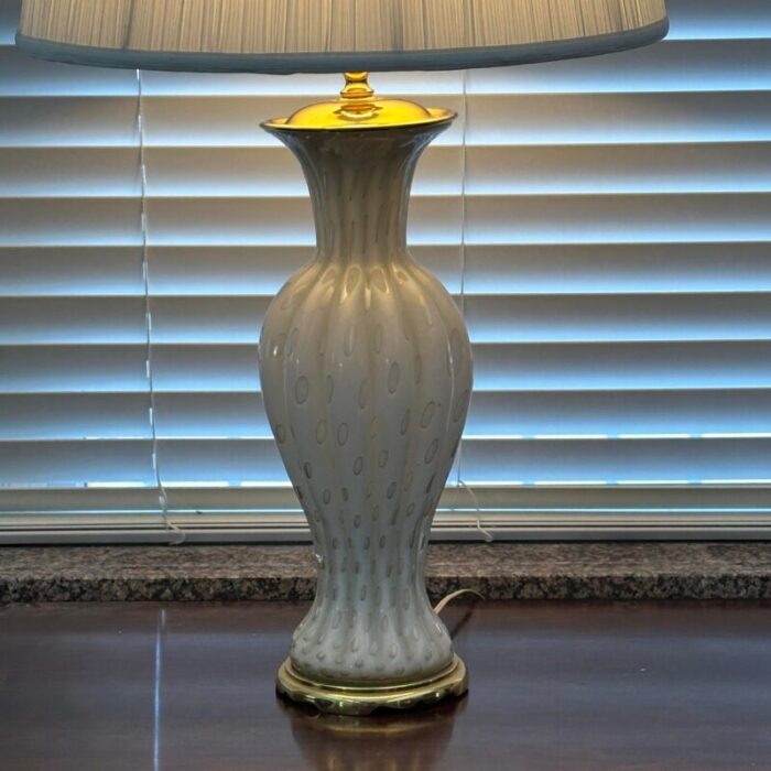 vintage alfredo barbini blown glass table lamp unmarked 9848