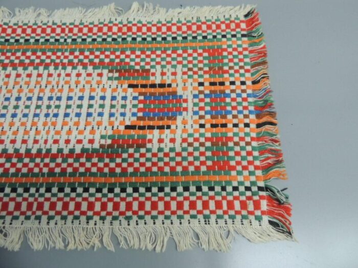 vintage anatolian orange and red woven table runner 3014