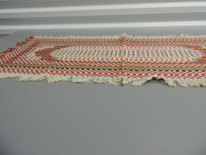 vintage anatolian orange and red woven table runner 3687