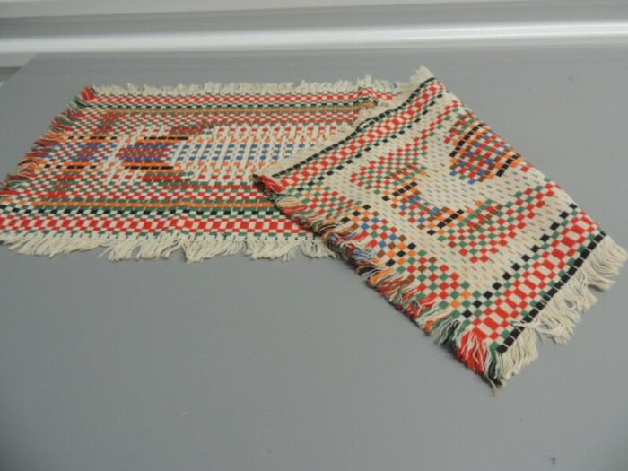 vintage anatolian orange and red woven table runner 8350