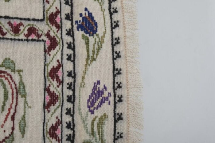 vintage aubusson tulip kilim rug 10