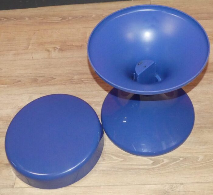 vintage bathroom stool by emsa blau 1970s 0759