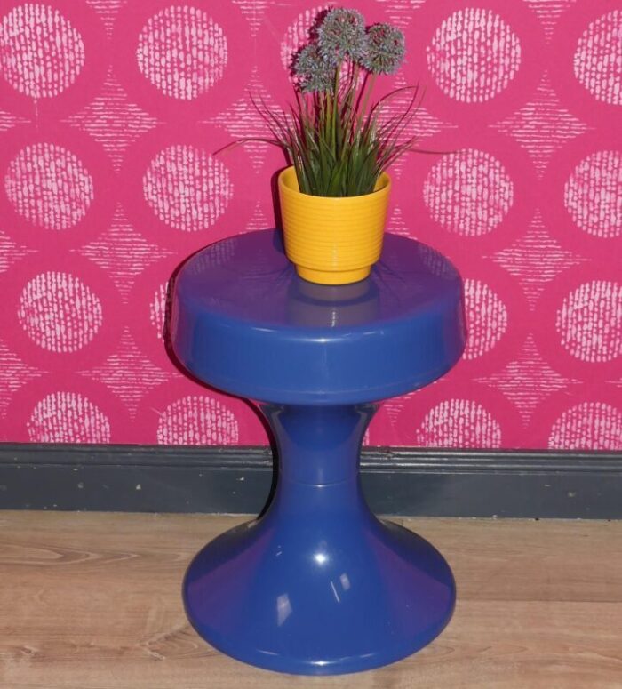 vintage bathroom stool by emsa blau 1970s 1446