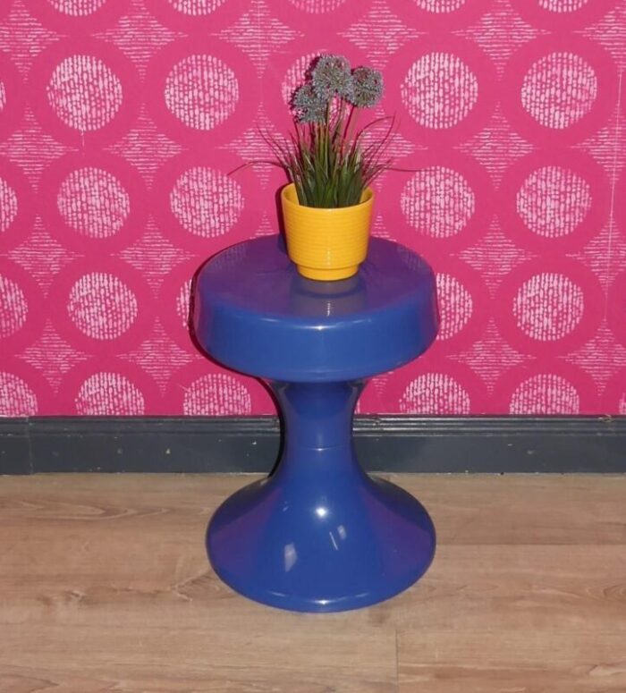 vintage bathroom stool by emsa blau 1970s 3701