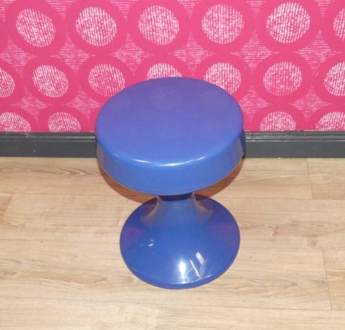 vintage bathroom stool by emsa blau 1970s 5486