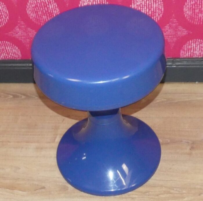 vintage bathroom stool by emsa blau 1970s 9871