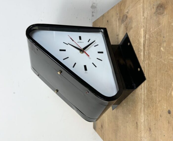 vintage black seiko maritime double sided wall clock 1970s 2237