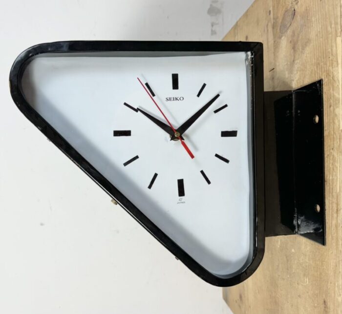 vintage black seiko maritime double sided wall clock 1970s 7048