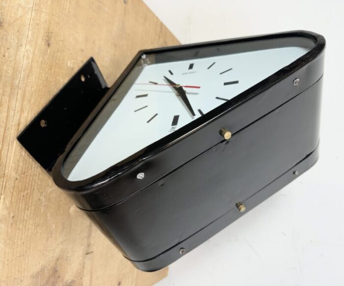 vintage black seiko maritime double sided wall clock 1970s 9786