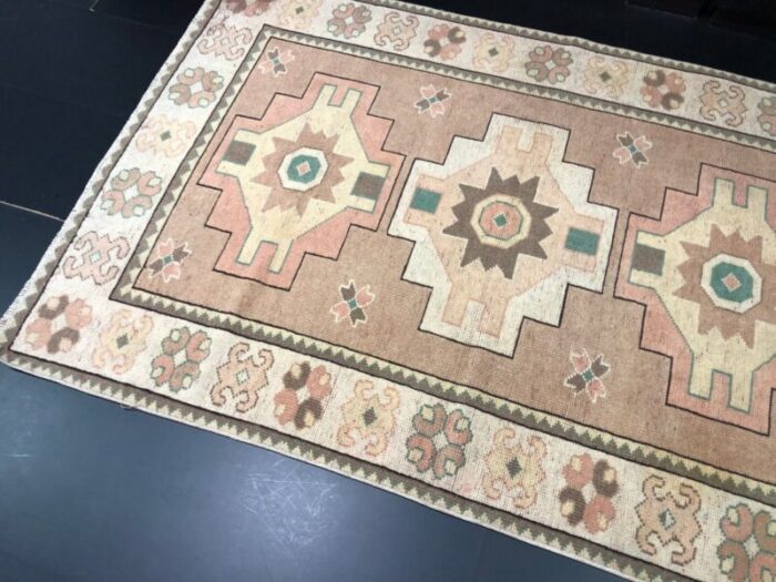 vintage brown boho and eclectic oushak rug 8