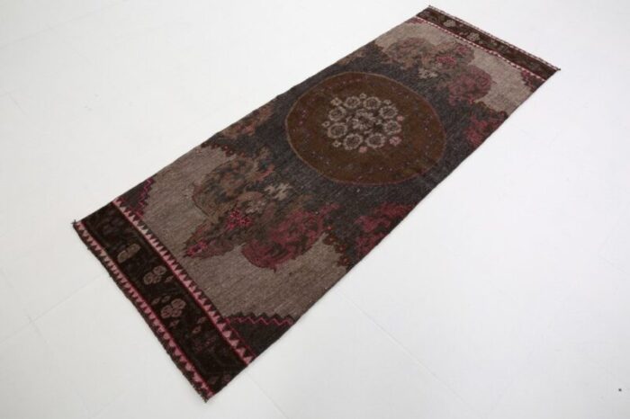 vintage brown runner rug 1960s 3