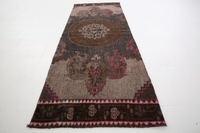 vintage brown runner rug 1960s 4