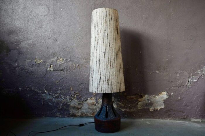 vintage brutalist ceramic floor lamp 1970s 6351