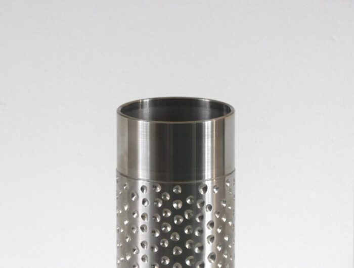 vintage brutalist steel vase 1970s 3