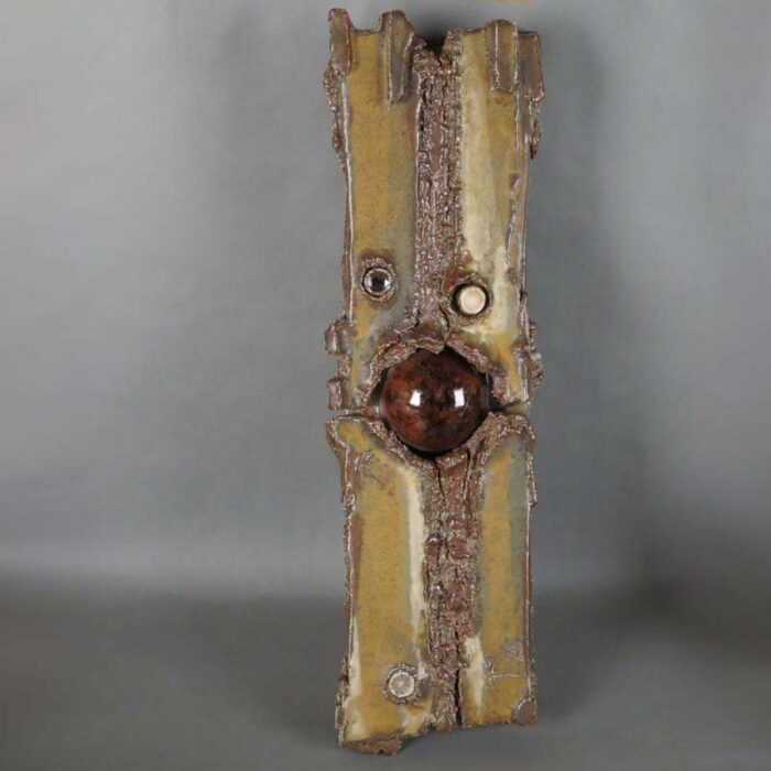 vintage brutalist wall sculpture in studio ceramic by prof dieter crumbiegel 1975 1