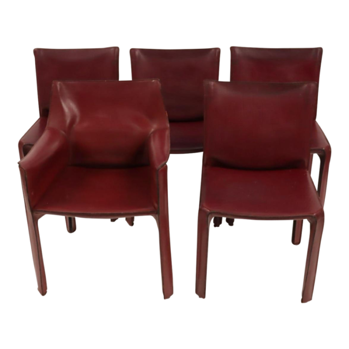 vintage cassina cab chairs by mario bellini set of 5 3907