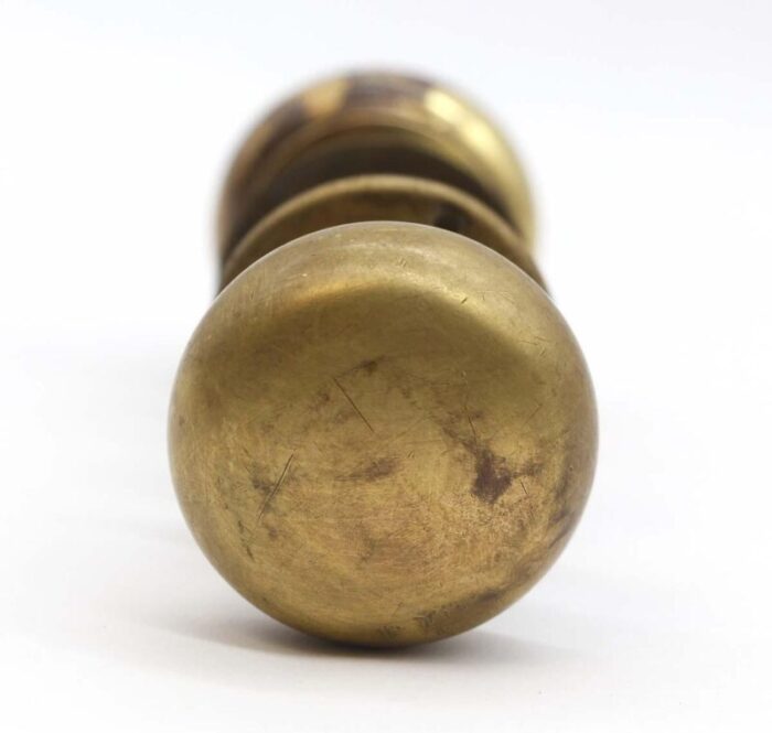 vintage classic plain brass passage door knob set 1432