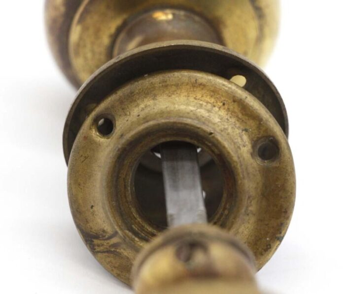 vintage classic plain brass passage door knob set 3714