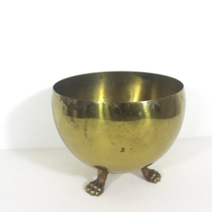 vintage claw footed brass planter made in england 1024