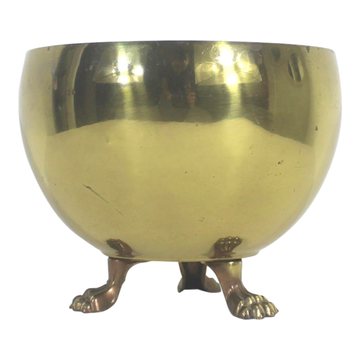 vintage claw footed brass planter made in england 2802