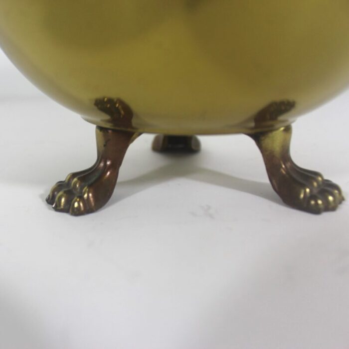 vintage claw footed brass planter made in england 4309