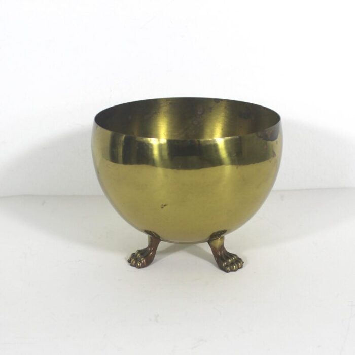 vintage claw footed brass planter made in england 5905