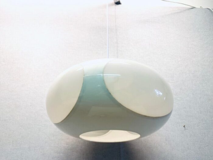 vintage colani ufo ceiling lamp in all white plastic from massiv belgium 1970s 7408