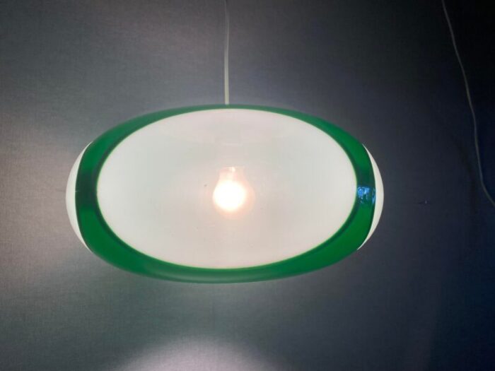 vintage colani ufo ceiling lamp in green plastic from massiv belgium 1970s 3191