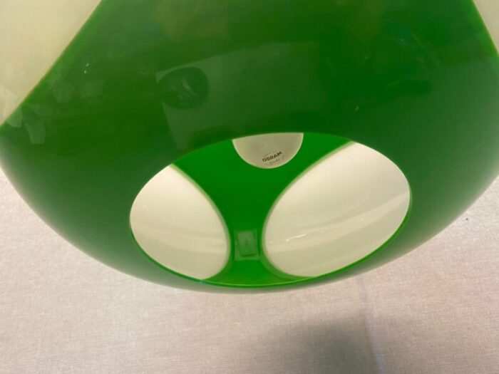 vintage colani ufo ceiling lamp in green plastic from massiv belgium 1970s 3617