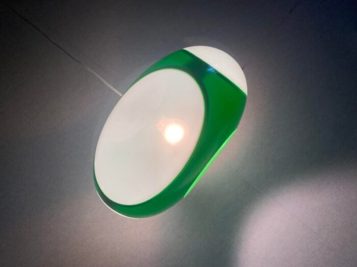 vintage colani ufo ceiling lamp in green plastic from massiv belgium 1970s 6010