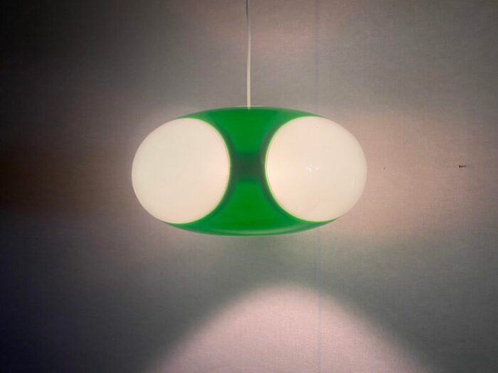 vintage colani ufo ceiling lamp in green plastic from massiv belgium 1970s 7485