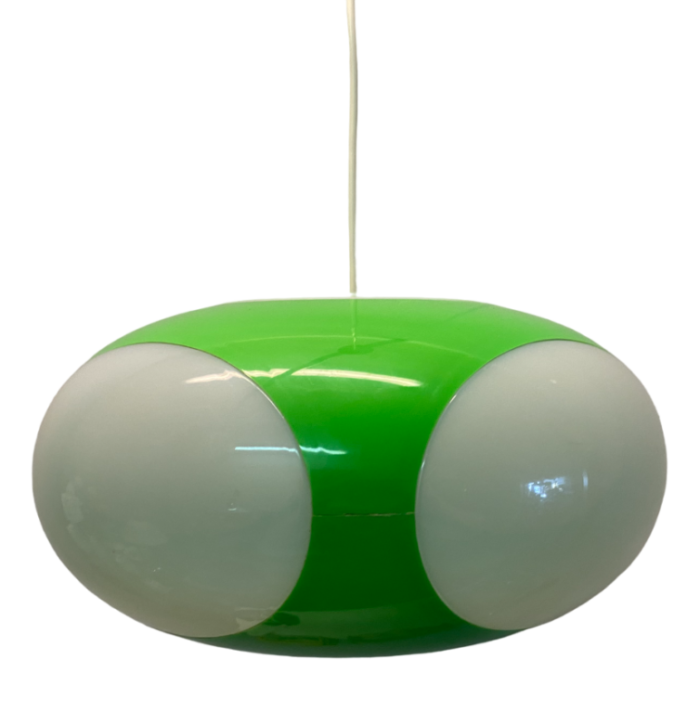 vintage colani ufo ceiling lamp in green plastic from massiv belgium 1970s 7885