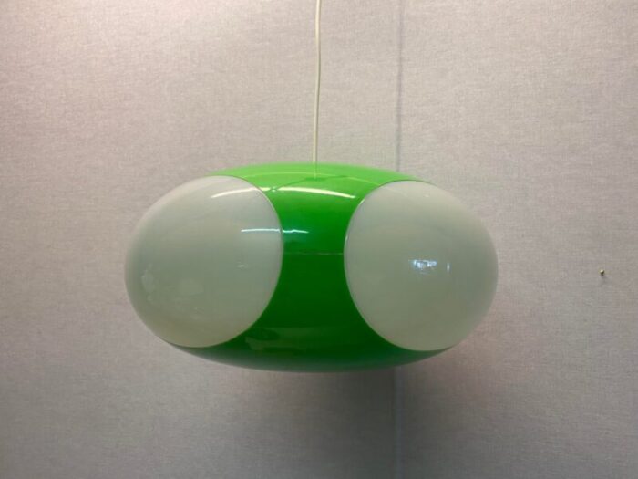 vintage colani ufo ceiling lamp in green plastic from massiv belgium 1970s 8371