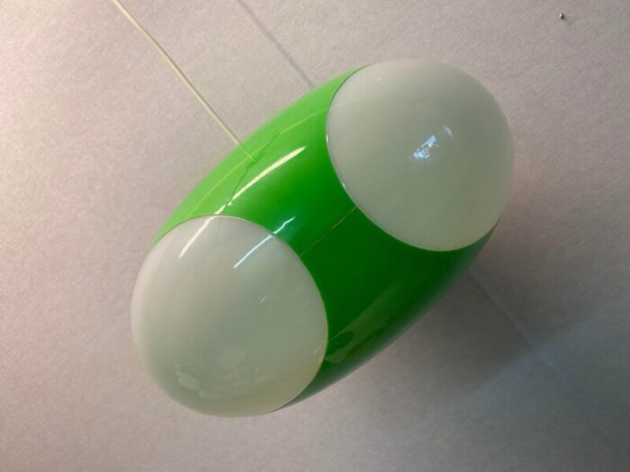 vintage colani ufo ceiling lamp in green plastic from massiv belgium 1970s 8911