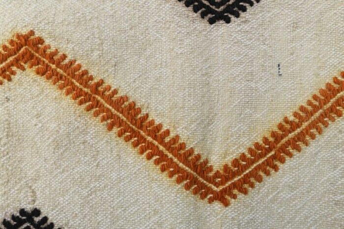 vintage cream wool area kilim rug 1960s 6