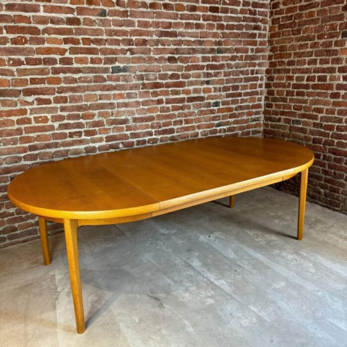 vintage danish dining table in oak 1960 2494