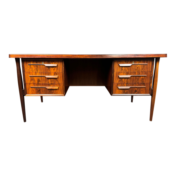 vintage danish mid century modern rosewood desk attributed to arne vodder 9527