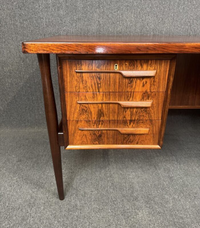 vintage danish mid century modern rosewood desk attributed to arne vodder 9958