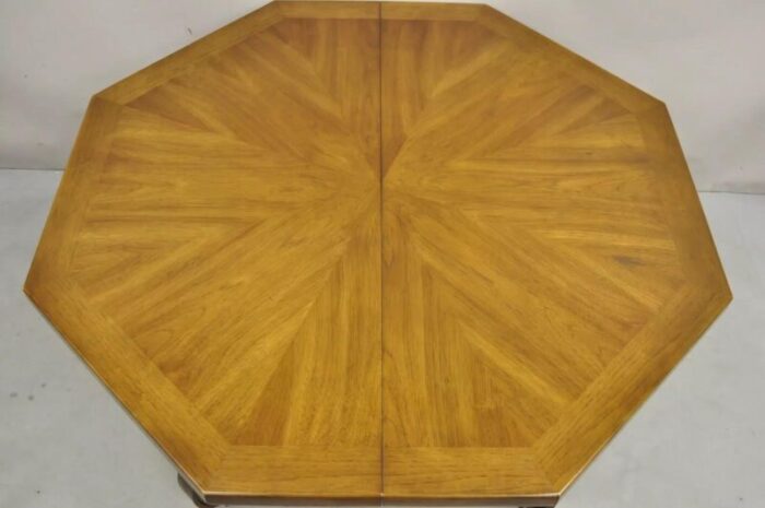 vintage drexel esperanto mid century walnut octagonal spanish style dining table 2362