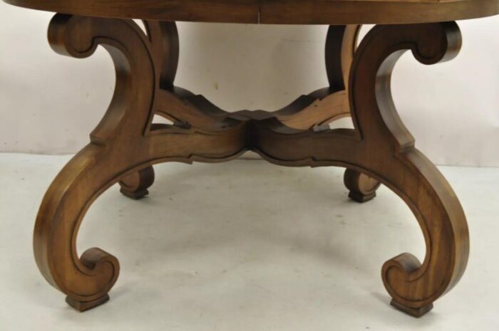 vintage drexel esperanto mid century walnut octagonal spanish style dining table 4995