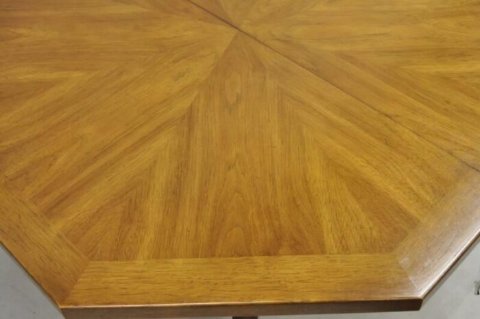 vintage drexel esperanto mid century walnut octagonal spanish style dining table 6754