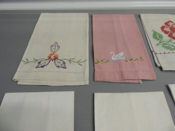 vintage embroidered guest towels set of 6 8861