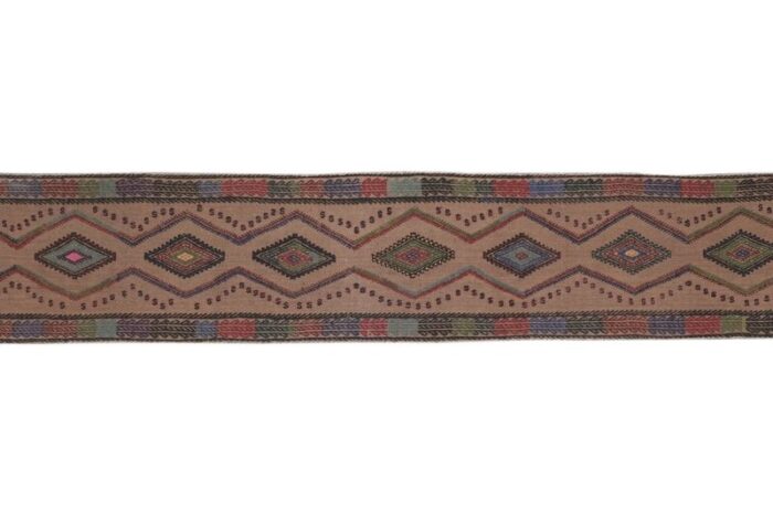 vintage embroidered kilim jajim runner 1970s 4