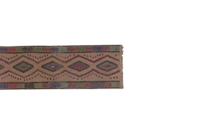 vintage embroidered kilim jajim runner 1970s 5