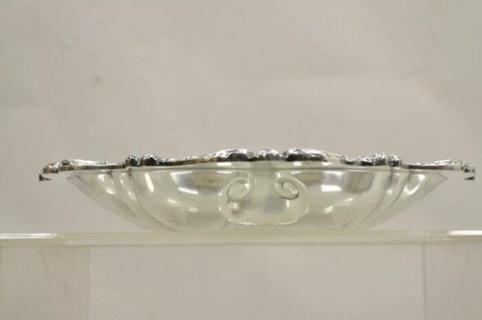 vintage english silver mfg victorian silver plated large clam shell dish bowl 3380