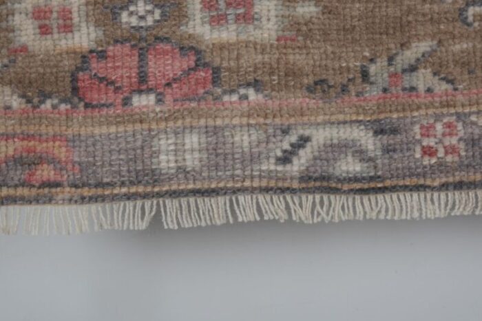 vintage faded brown turkish karapinar rug 11