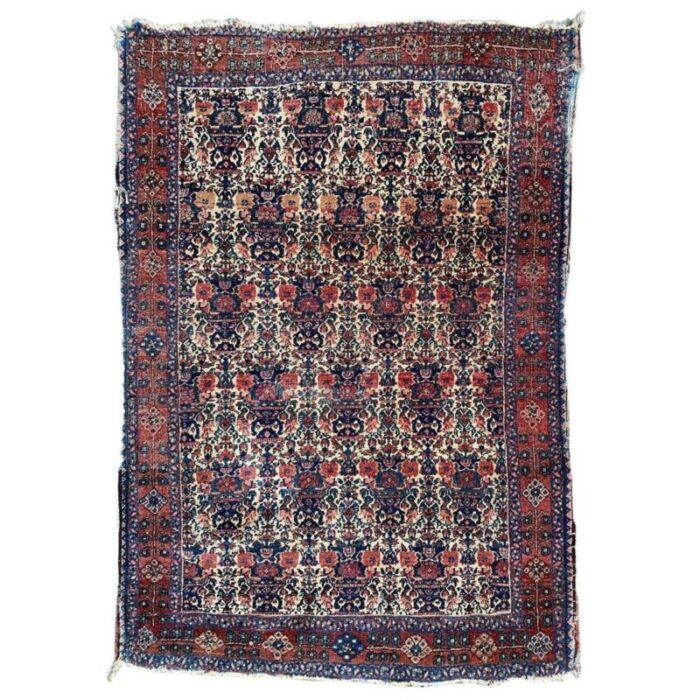 vintage floral fine abadeh rug 1920s 1