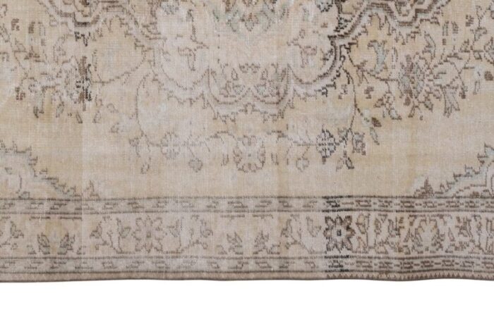 vintage floral soft muted handmade oushak rug 10